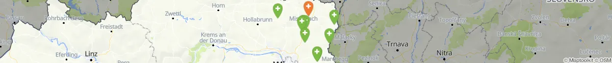 Kartenansicht für Apotheken-Notdienste in der Nähe von Drasenhofen (Mistelbach, Niederösterreich)